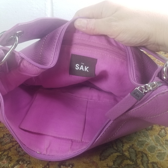 Vtg y2k The Sak bubblegum pink leather shoulder bag - Picture 10 of 10